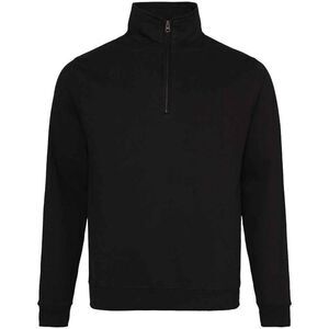 Awdis Mens Plain Sophomore 1/4 Zip Sweatshirt 12 Colours Sizes  / Deep Black
